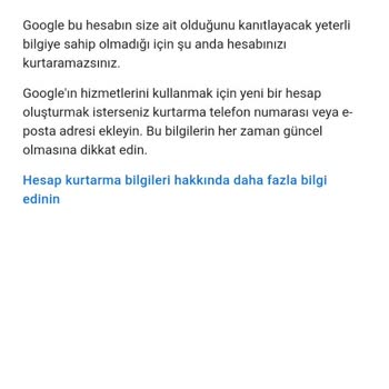 Google Hesabı Erişim Sorunu