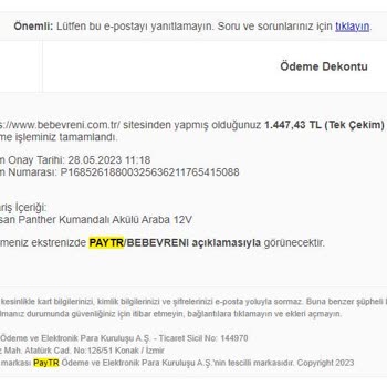 Bebe Evreni (Bebevreni) Bebevreni.com.tr Sitesinden Akülü Araba Satın Aldım, Para İadesi Yapmıyorlar