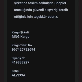 Alvissa Scarf Ürün İadesi Kabul Etmiyor