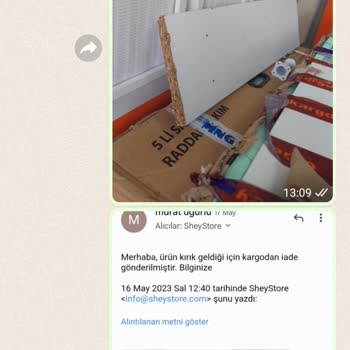 Shey Store İade Aldıkları Ayıplı Ürün Para İadesi Yapılmıyor