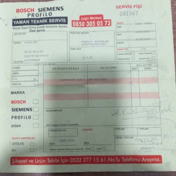 Yaman Teknik Servis Parayı Alana Kadar Mükemmel