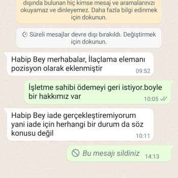 24 Saatte İş Alınmayan Hizmet İçin Ödemenin Acilen İadesini İstiyoruz