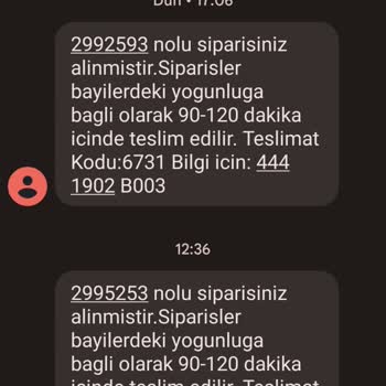 Hamidiye Su Sipariş Elime Ulaşmadı