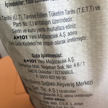 A101 Burch Yulaf Ezmesi Acı Çıktı Şikayetçiyim