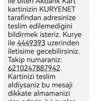 Kuryenet Ve Akbank Bir Kartı Teslim Edemediler.