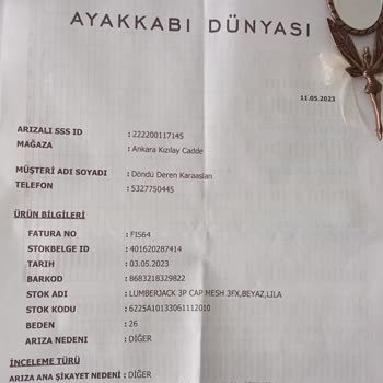 Lumberjack Ayıplı Ürün Satan Firma
