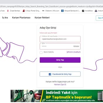 Kariyer Net Şifre Sıfırlama Sorunu