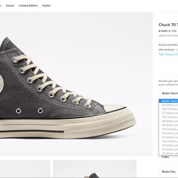 Converse Chuck 70 Triple Stitch Canvas Ayakkabının Stoğu Yenilenmiyor.