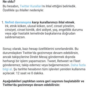 Twitter Haksız Olarak Hesabımı Kısıtladı