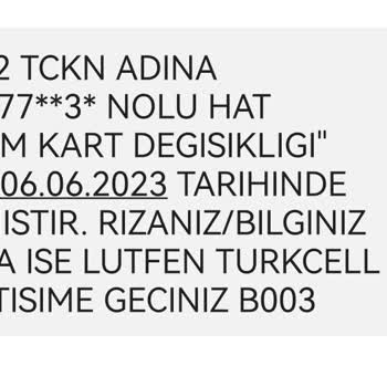 Turkcell Bilgim Dışında Sim Kart Değişikliği