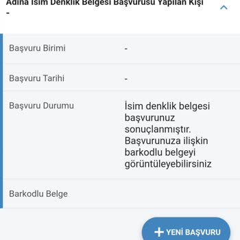 E-Devlet (Turkiye.gov.tr)&nbsp; İsim Denklik Belgesi Başvurusu