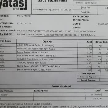 Enza Home Edirne Şubesi, Belirtilen Sürede Teslim Edilmeyen Sipariş