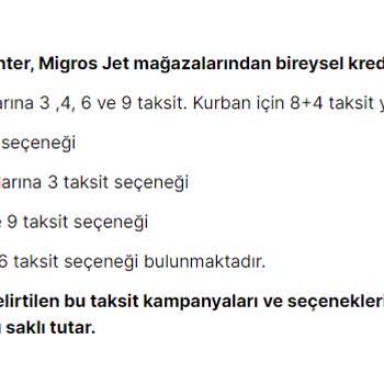 Migros Kurban Taksitlendirme Olmadı