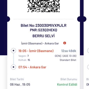 TCDD Mavi Tren Basmane-Ankara