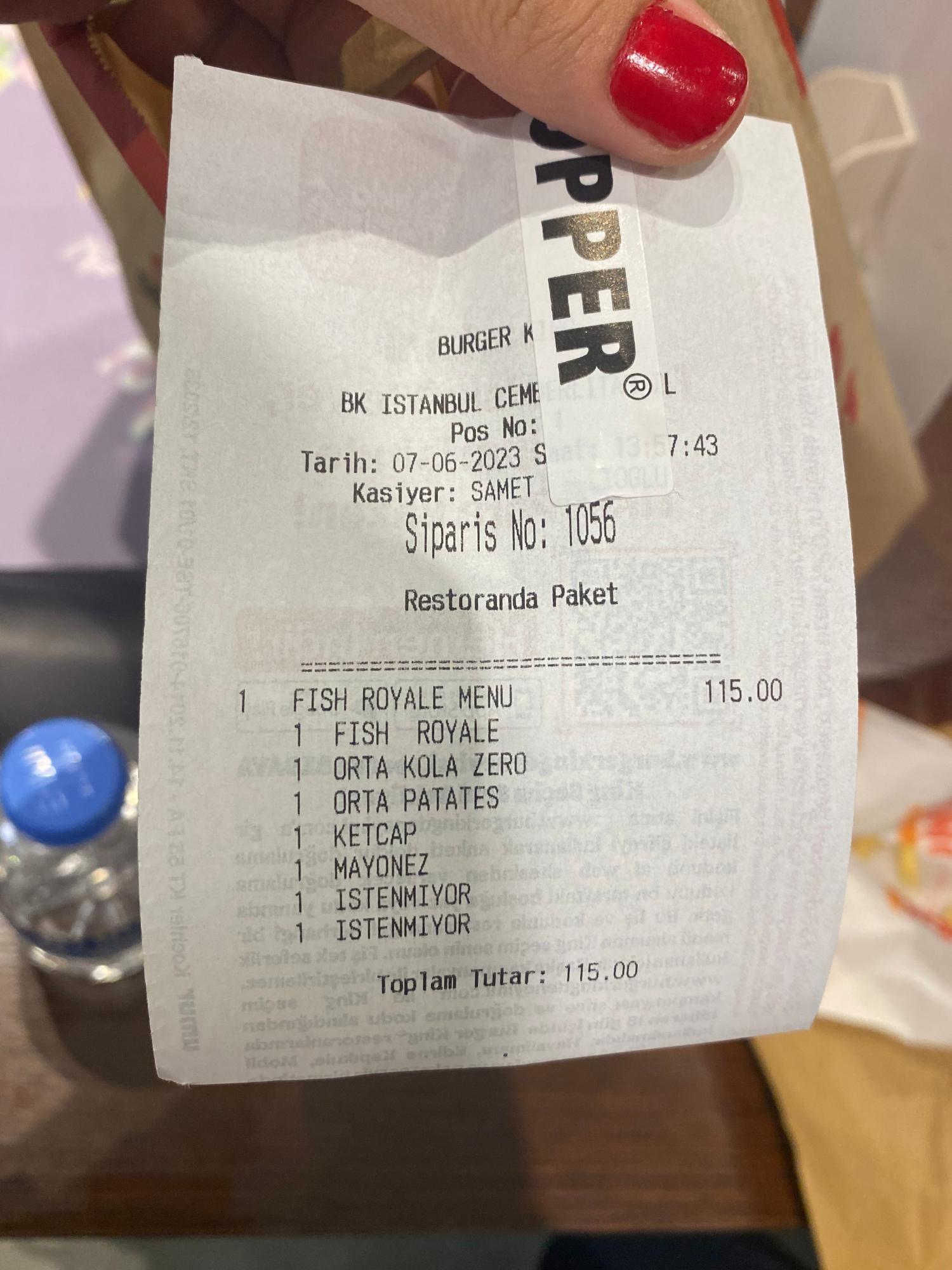 Burger King Fish Royale De Kılcık Cıktı - Şikayetvar