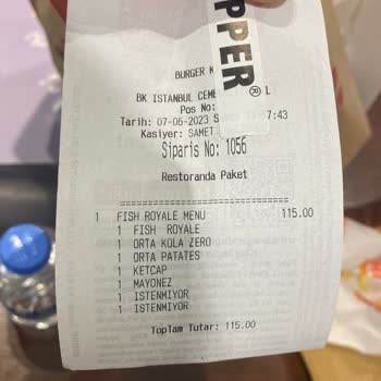 Burger King Fish Royale De Kılcık Cıktı