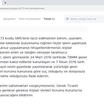 Evyapan B273 Kodlu SMS Almaktan Bıktım