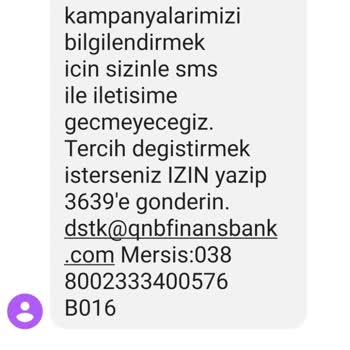 QNB Finansbank İstenmeyen SMS'ler Engellenmiyor