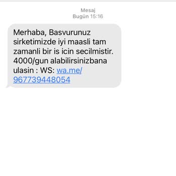 0850 545 48 29 'den Mesajı Aldım
