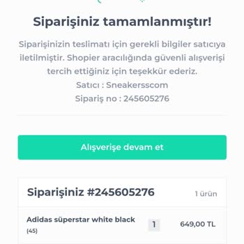 Shopier'den Ettiğim Ayakkabı Siparişi Gönderilmedi