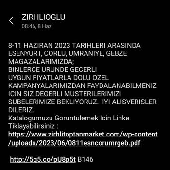 Zırhlı Toptan Market SMS Atma