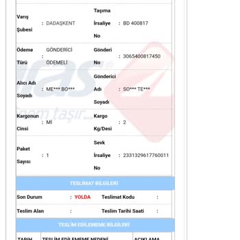 Aras Kargo Da Olan Kargomun Şubeye Gitmeme Rağmen Verilmemesi