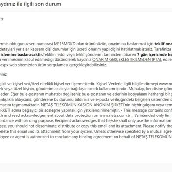 Lenovo Bilgisayar ALL In One Ücret İademin Yapılmaması