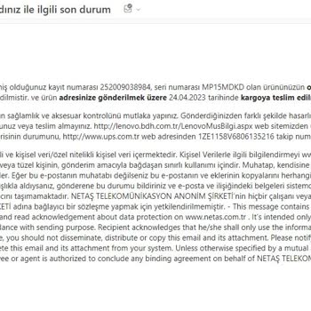 Lenovo Bilgisayar ALL In One Ücret İademin Yapılmaması