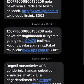 UPS Türkiye Sipariş Ettiğim Ürünün Kargosu Kayıp