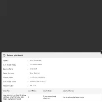 Yıldırım Nalbur Ücret İadesi Yapmıyor