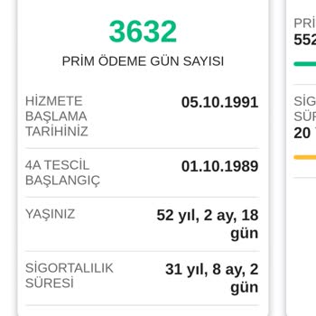 SGK İlk Hizmet Başlangıcı 1989 Hizmet 1991 Baz Alınmış