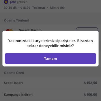 Getir Çarşı Yakınınızdaki Kuryeler Siparişteler Sorunu