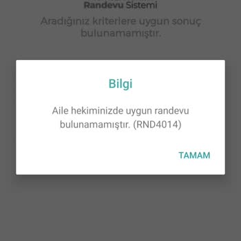 MHRS (Merkezi Hekim Randevu Sistemi) Aile Hekimimde Randevu Bulamıyorum