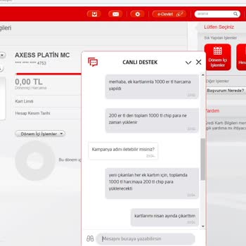 Akbank Axess Ek Kart Kampanyasından Chip Para Yüklemesi Yapmıyor