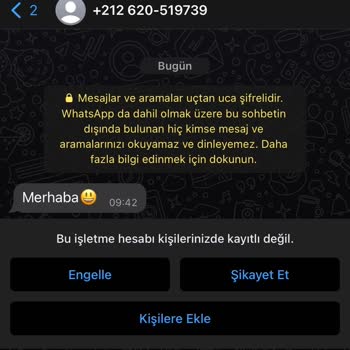 WhatsApp +212 Kodlu Numaradan Gelen Mesaj