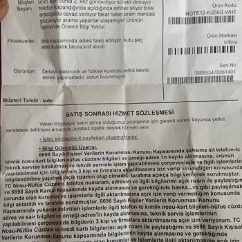 Infinix İnfinix Note 12 Cihaz Arızası