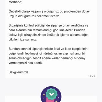 Gardrops Para İademi Yapmadılar