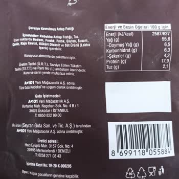 A101 / Çerezya Antep Fıstığı SKT. Kasıtlı Silinmiş Ürün