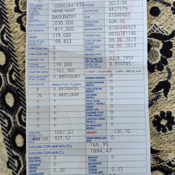 Başkent Gaz Fatura Kesimi