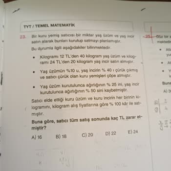 Bilgi Sarmal Yayınları TYT 5'li Pusula Denemesi Hatası