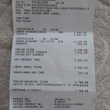 Kocaeli 41 Burda Derimod Mağazasından Yapılan Alışverişin Sıkıntısı.