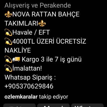 Nova Rattan Bahçe Mobilyalarından Geri Dönüş Yok