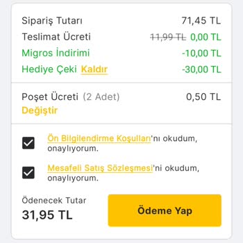 Migros Hemen Bir Hata Oluştu