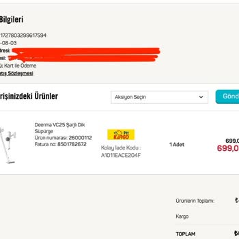 A101 Garantisi Devam Eden Ürünümün Faturasını Bir Yıldır Göndermiyor!