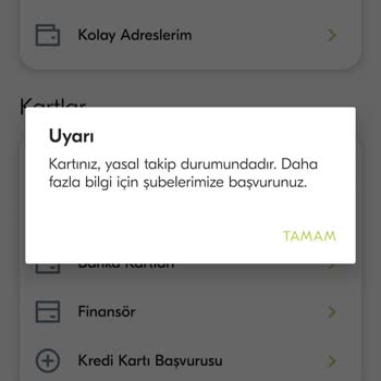 Türkiye Finans Yasal Takiptesiniz Hatası