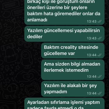 Filament Marketim Creality Cihaz Satıp Sıkıntı Olunca Garanti Almıyor