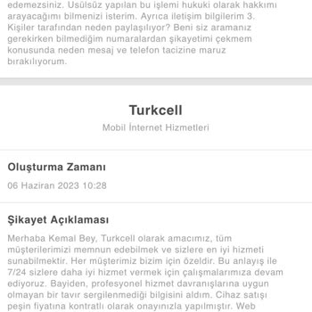 Turkcell'den Haberim Olmadan Adıma Telefon Alınmış