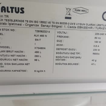 Aracılar Mağazası Altus Buzdolabı Altüst Çalışmıyor
