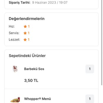 Burger King Siparişimde Eksik Ürün Vardı Param Ödenmedi