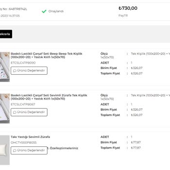 Tuğba Kuğu For Baby Tuğba Kuğu Siparişi Göndermiyor